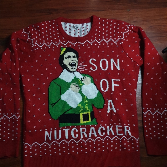 ELF Sweaters Elf Movie Mens Red Son Of A Nutcracker Buddy Christmas